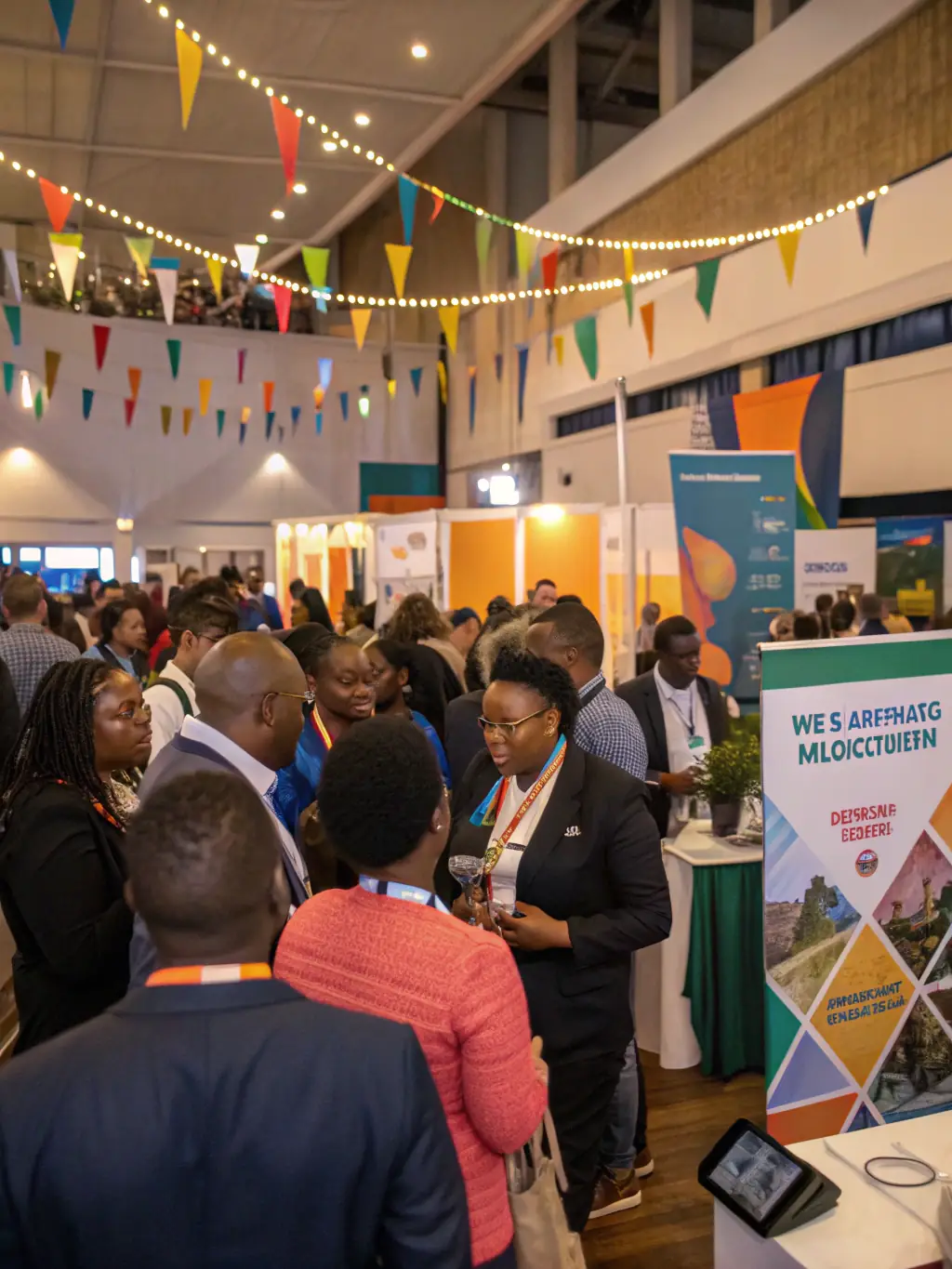 A professional photograph of the Global Entrepreneurship Week celebration in Johannesburg, highlighting the diverse range of events and activities.